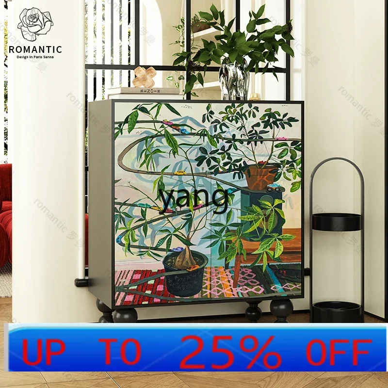 

LH retro solid wood shoe cabinet enters the home, and large-capacity entrance cabinet at the entrance of the living room.