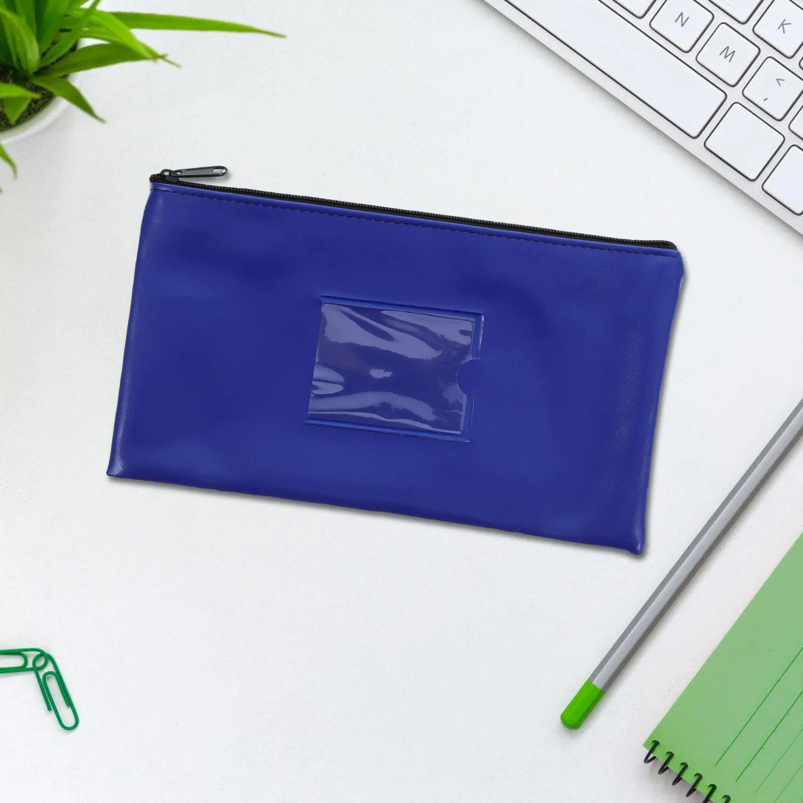 

2Pcs Money Bank Deposit Bag Fake Zippered Cash Wallet Card Slot Window Organizer for Checks Coins Bills