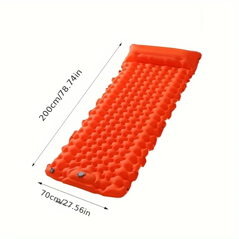 Outdoor Camping Inflatable Mattress Thicken Sleeping Pad with Built-in Pillow & Pump Air Mat for Travel Hiking Climbing