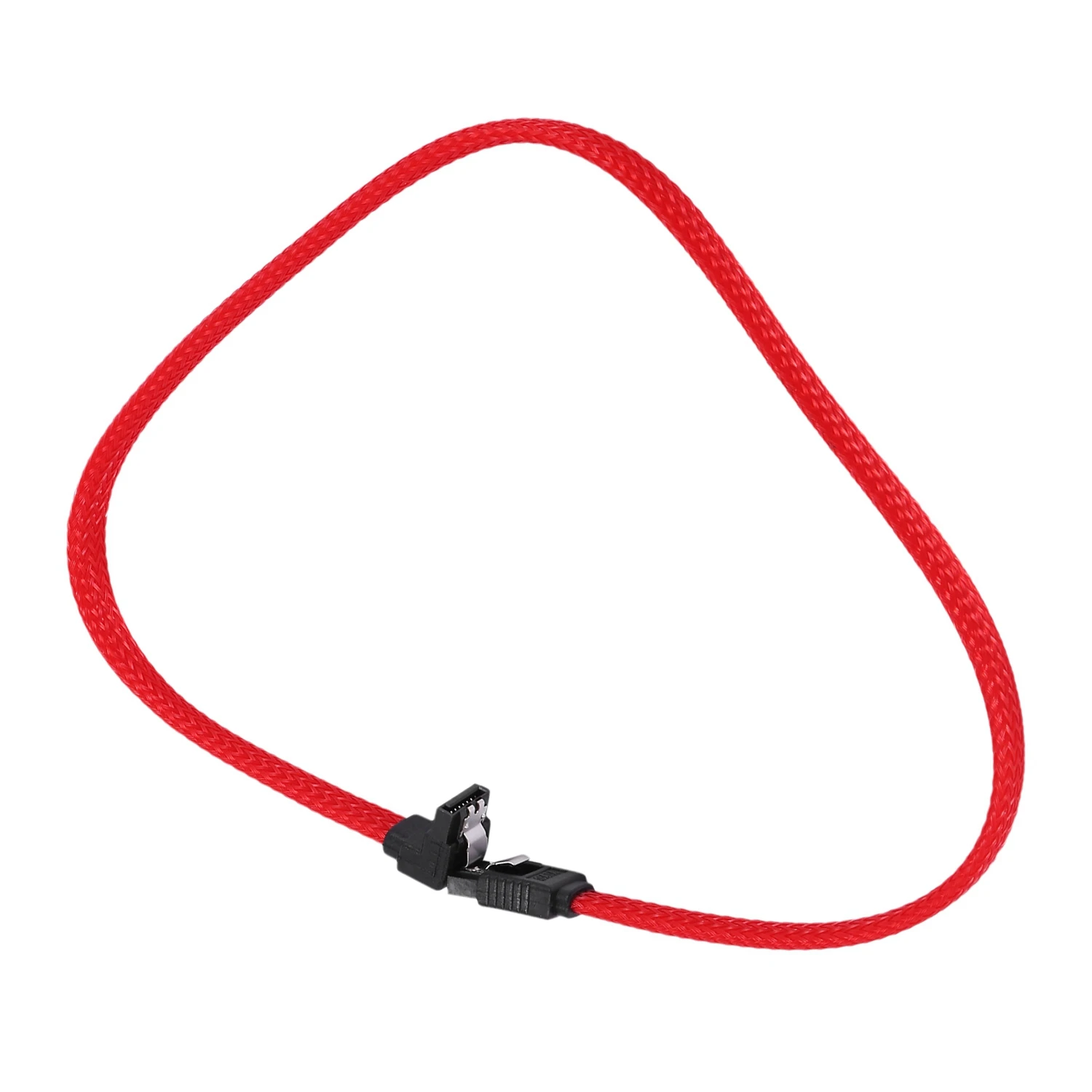 Kabel Data SATA 3.0 III SATA3 7pin 50CM, kabel Data sudut kanan 6 Gb/s SSD, kabel Data Hard Disk HDD dengan lengan nilon merah