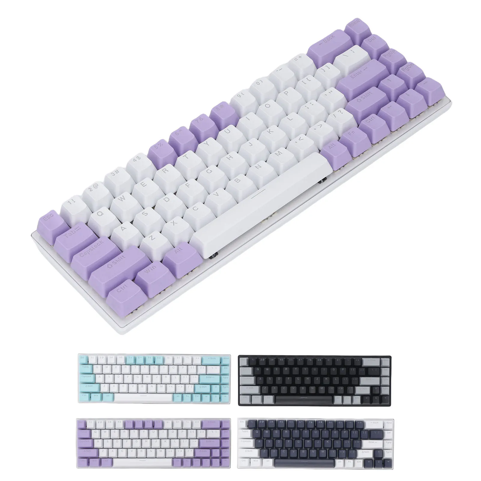 60% Mechanical Keyboard Mechanical Keyboard 60% RGB Blue  68 Keys Wired Gaming Keyboard for PC Laptop Mechanical Keyboard