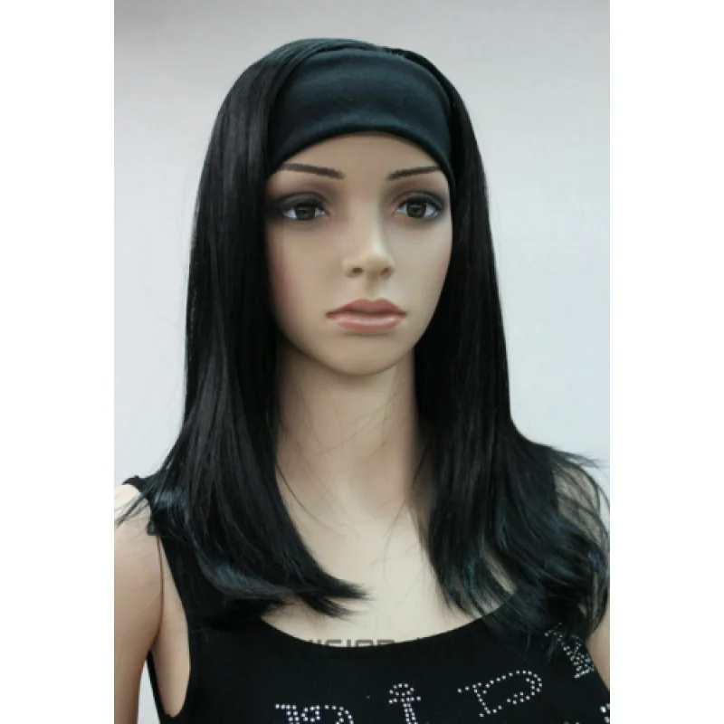 8 colors 3/4 half wig long straight women Lady headband cosplay wigs