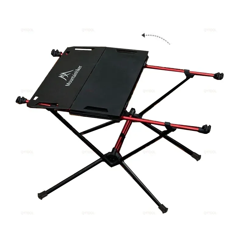 MOUNTAINHIKER Lightweight Outdoor Camping Aluminum Alloy Transparent Tactical Table Non-slip PortableTourist Mini Folding Table