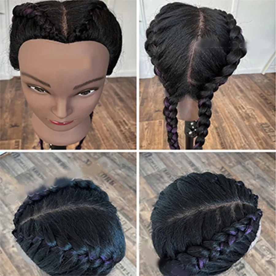 หัวหุ่นพร้อมผมมนุษย์ 16 นิ้ว สำหรับนักเรียนเสริมสวยและช่างทำผม: อุปกรณ์ฝึกทำผมแบบเหมือนจริง 100% สำหรับการถักเปีย