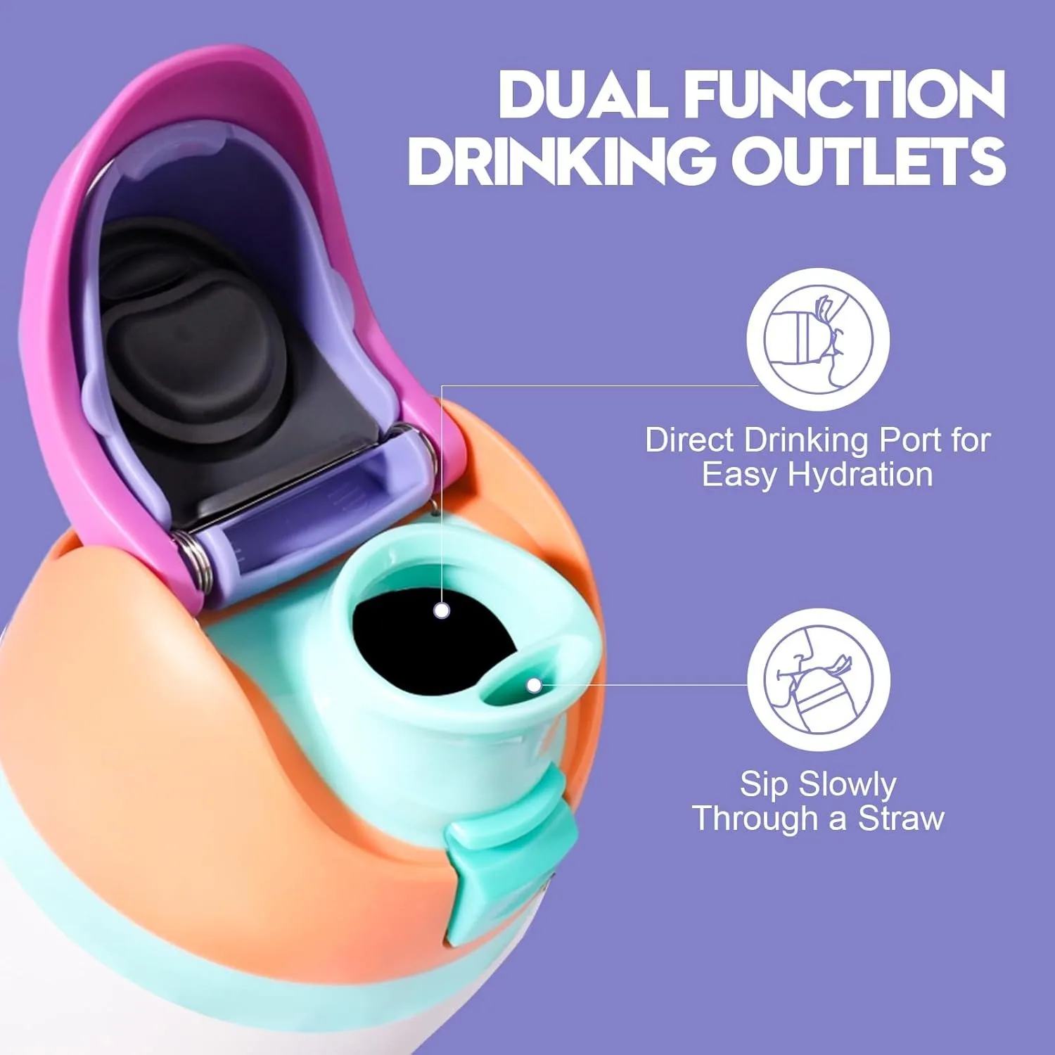 1-5 قطعة استبدال غطاء لزجاجة ماء الترمس 16 أوقية 24 أوقية 32 أوقية 40 أوقية BPA الحرة مانعة للتسرب الوجه الغطاء العلوي غطاء زجاجة ملحق #2