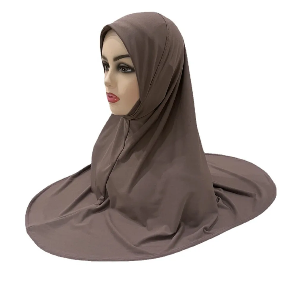 라마단 Khimar Hijab 이슬람 여성 긴 스카프 오버 헤드 Hijabs 이슬람기도 의류 아랍 전체 커버 목도리 모자 중동