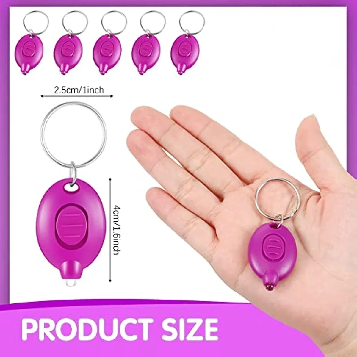 Mini LED Keychain Flashlight White/UV Light Keychian Lights 395nm Black Light Pocket UV Flashlights Small Torch