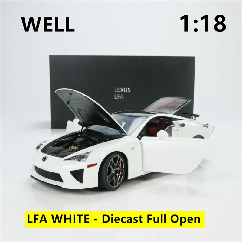 Well 1:18 LFA White with Carbon Top & Red Interior 100372 Diecast Full Open Collection Model Car