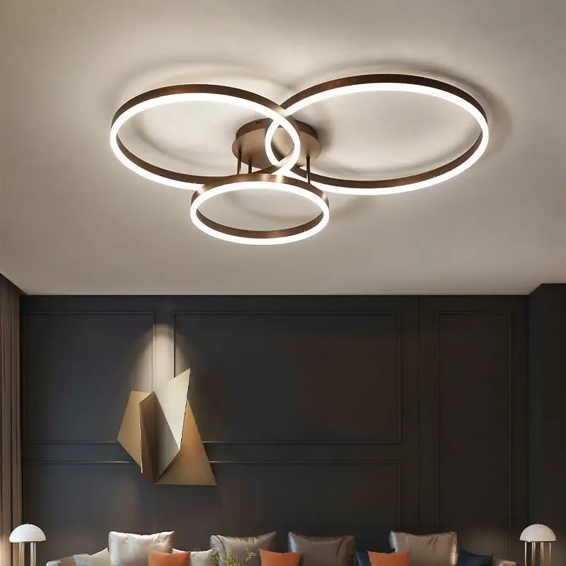 Modern Minimalist Circles Led Ceiling Lamp Lustre Round Ring Foyer Living Room Lights Dimmable Lighting Bedroom Lamps Fixtures