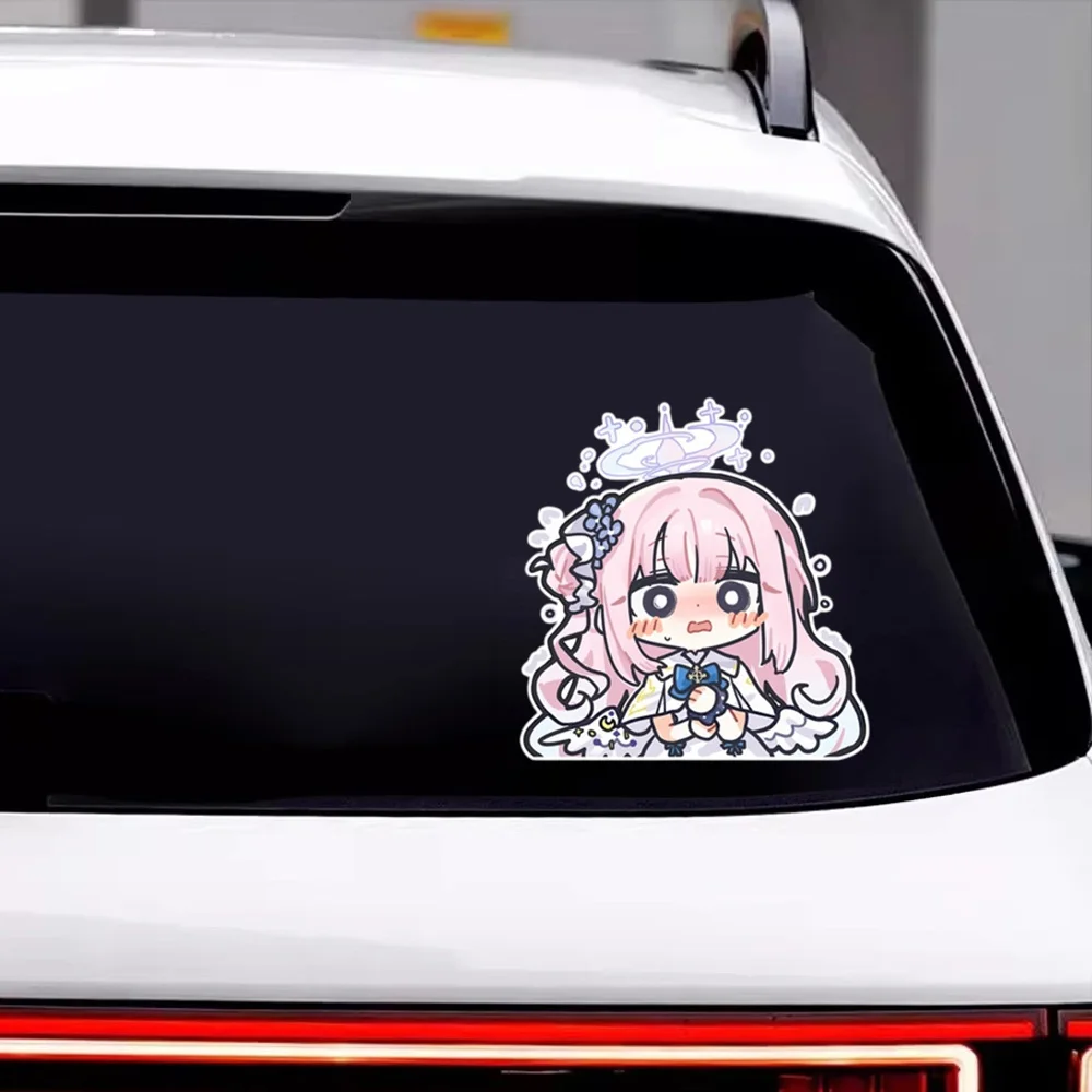 Cute Cartoon Girl Misono Mika Anime Decal Motorcycle Game Blue Archive Lenticular Car Body Window DIY Decorat Waterproof Sticker