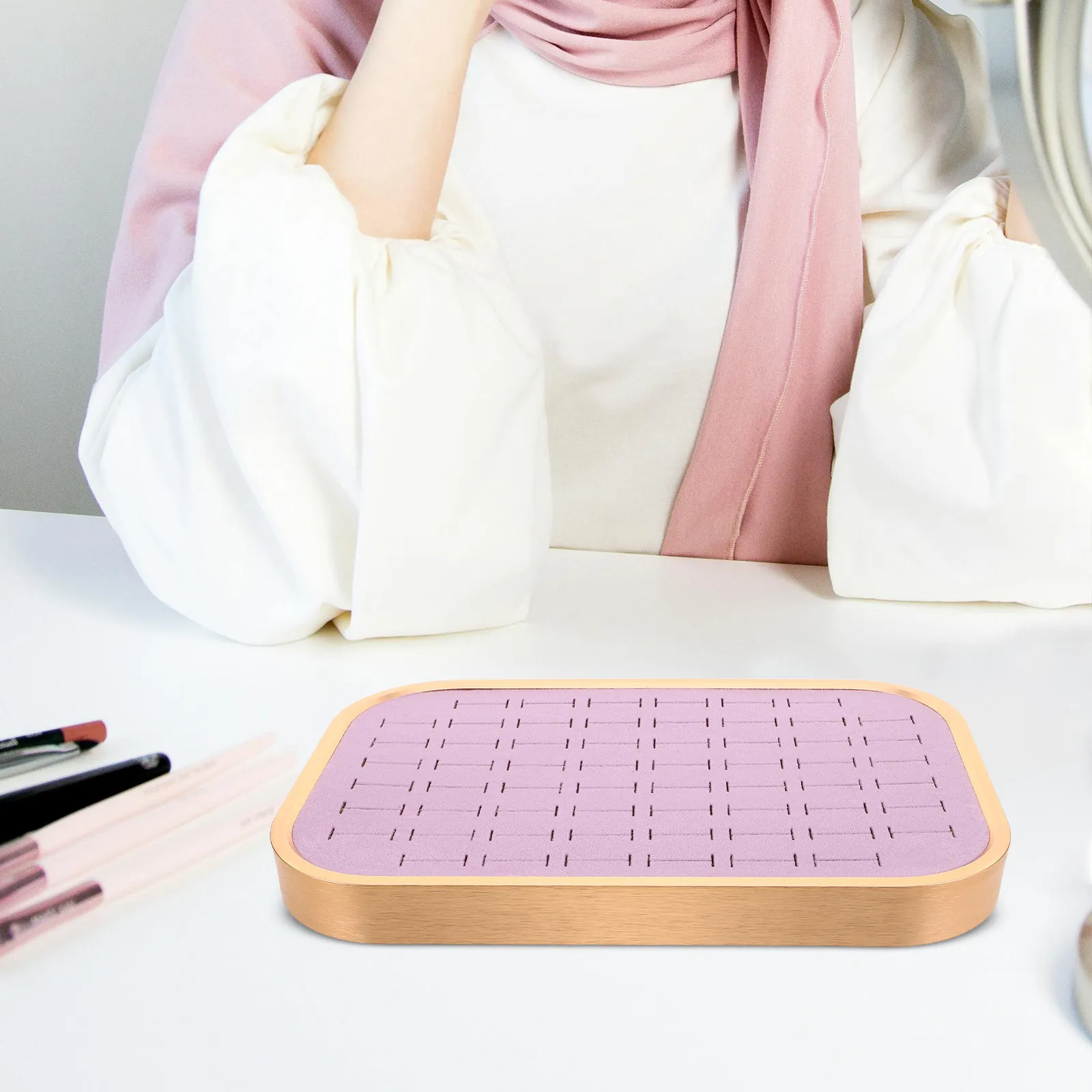 

Stackable Jewelry Organizer Tray 60 Slots Drawer Insert Case Rings Earrings Pendant Display Storage for Women Girls Mom