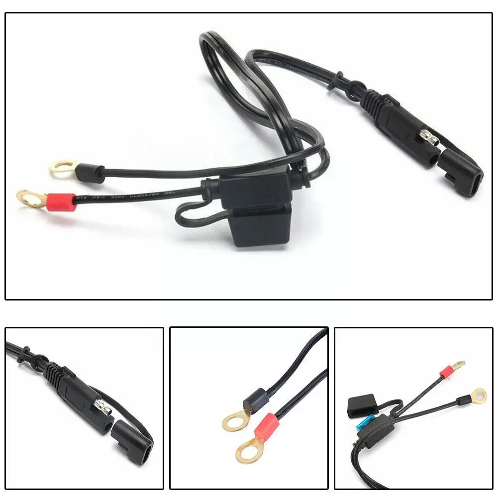 18awg Sae Quick Disconnect To O Terminal Harness Connecter With 15a Fuse For Battery Charger Cable Connector V7r9