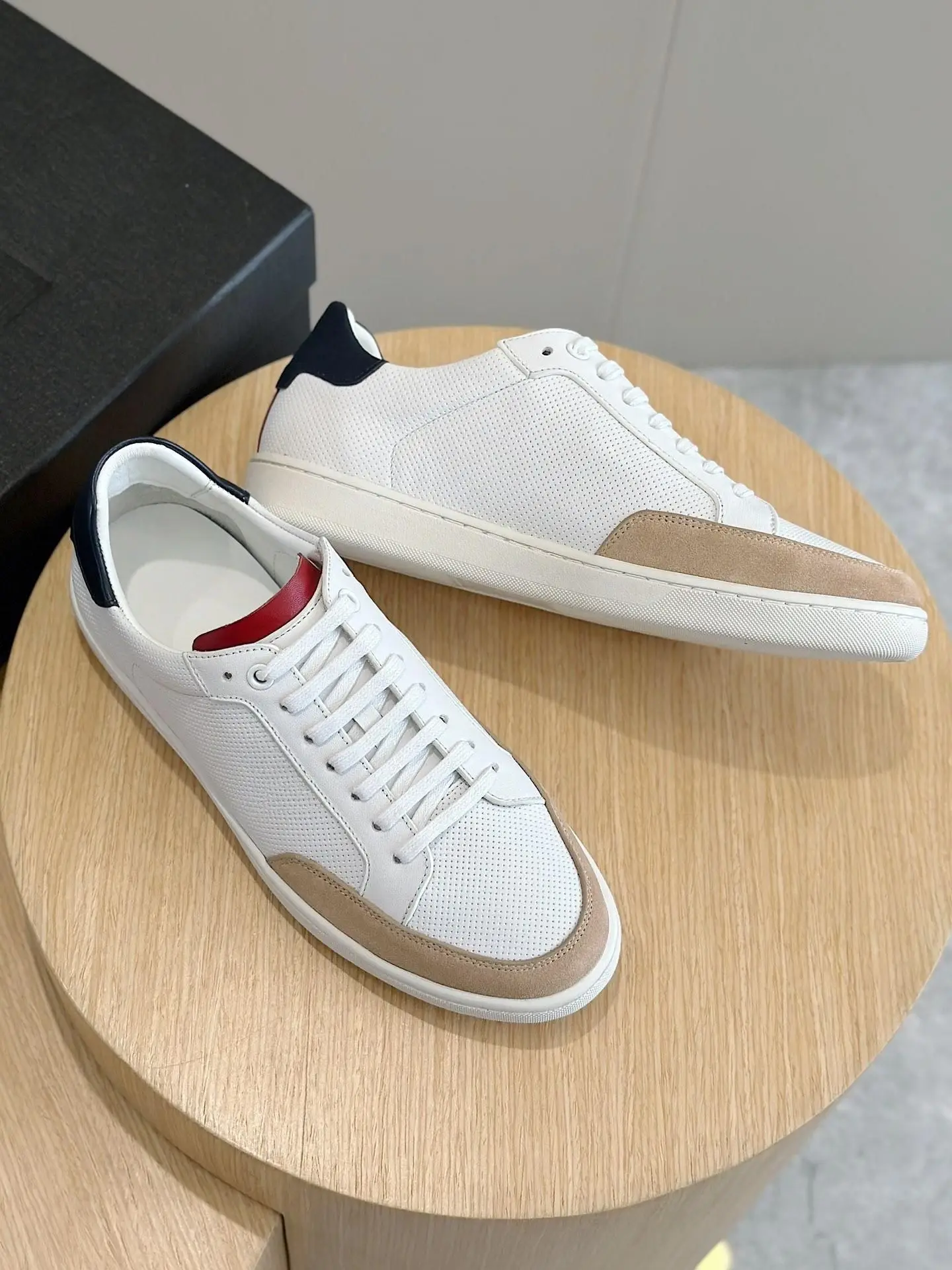 Unisex Retro Contrast Color Casual Board Shoes Suede Toe Cap & Leather Upper Lace Up Street Fashion Skate Footwear