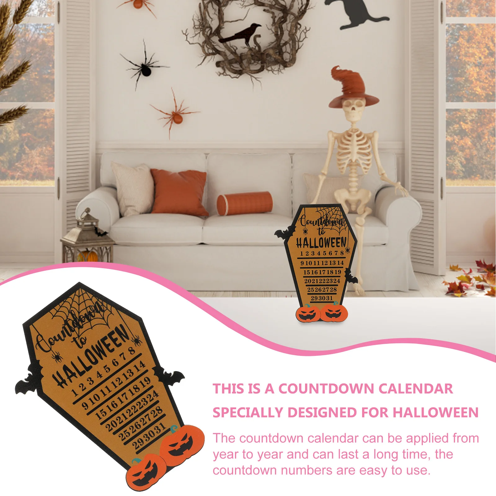 

Тыква Призрак Украшение Хэллоуин Обратный отсчет Дисплей Календарь Вечеринка Мальчики Шикарный Орнамент Украшения Крытый Мисс