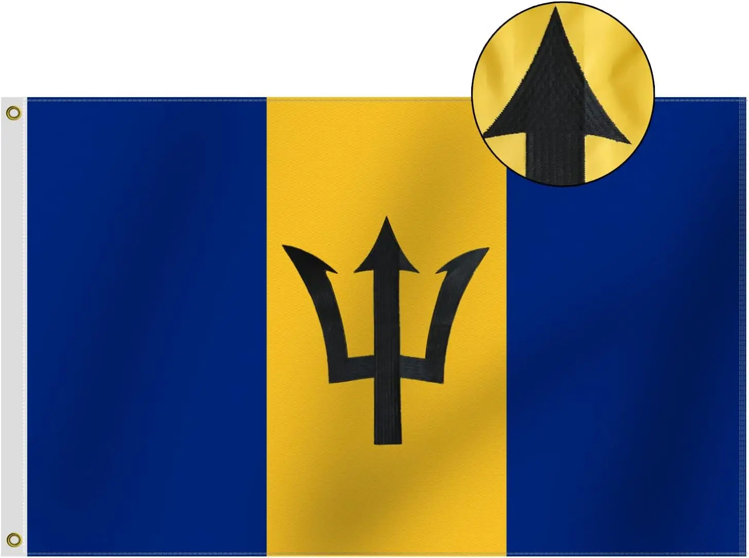 Flagnshow 100% Noly Embroider Barbados Flag
