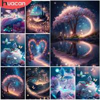 HUACAN Diamond Embroidery Tree Fantasy Landscape Mosaic Handmade Diamond Painting Forest Butterfly Home Decor Rhinestones