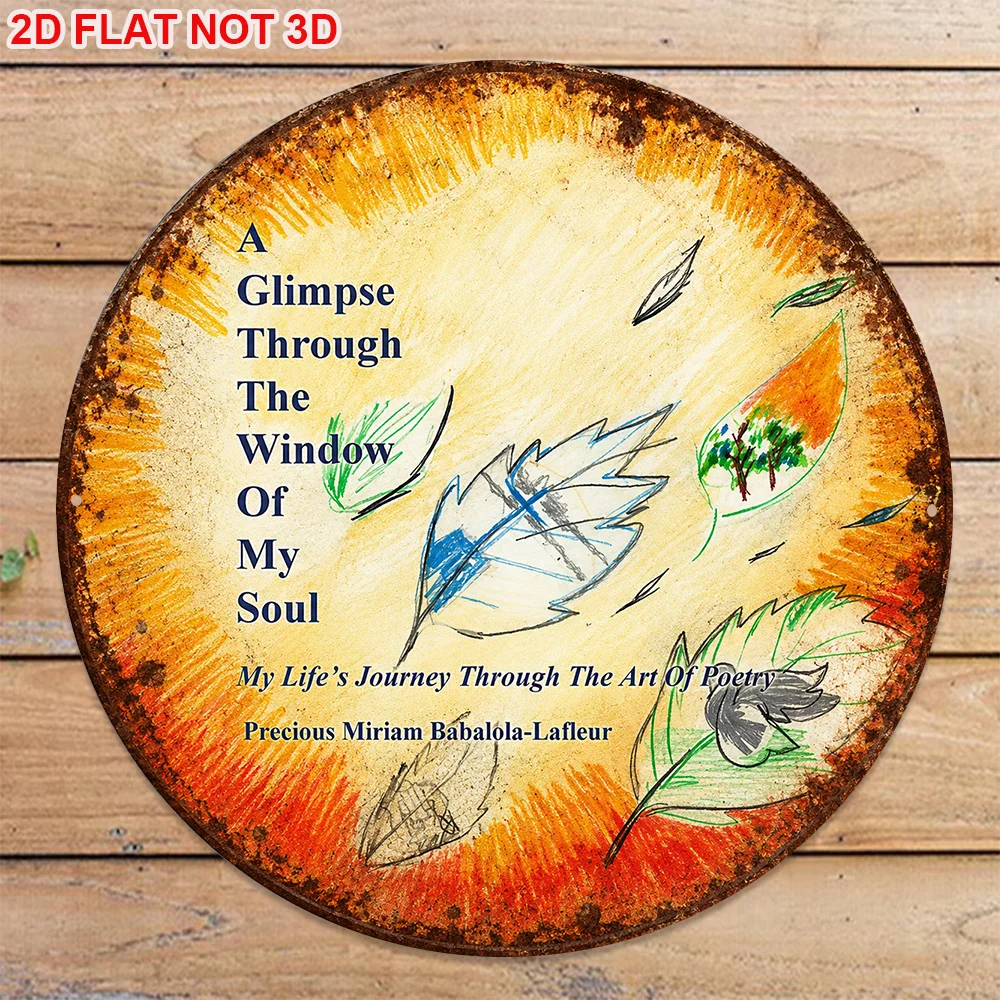 2D Flat, 1pc 8x8in/20x20cm 2D Flat Round Sign, Vintage Plaque with 