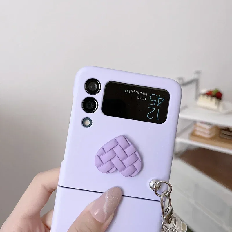 Cute Bear Colorful Beads Bracelet Case For Motorola Razr 40 Ultra 50 Ultra 2023 Plus 2024 Plus Candy Color Heart Hard PC Cover