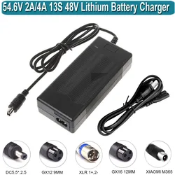 54.6V 2A 4A Battery Charger Adapter Power Supply for 48V 13S  Scooter Lithium Batteries Pack