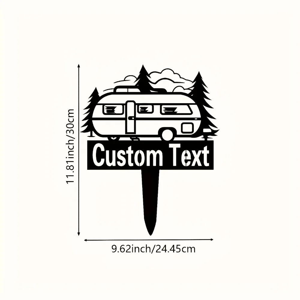 Unique Customizable Outdoor Metal Sign Waterproof Heat Resistant with Camping Design Ideal for Campers RV Lovers and Lawn Decor