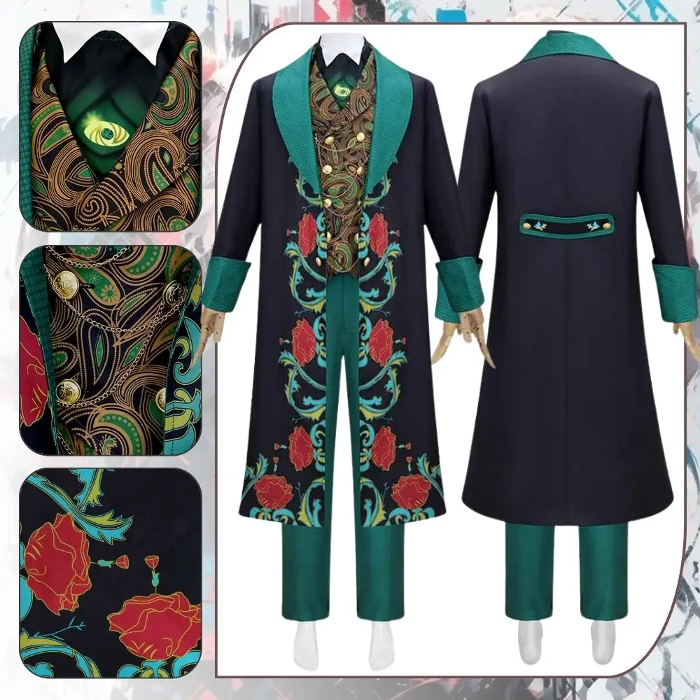 

Костюм Wicked Wizard of OZ для косплея, фантазия, маскировка для взрослых мужчин, униформа, куртка, брюки, наряд для ролевых игр, карнавальный костюм на Хэллоуин