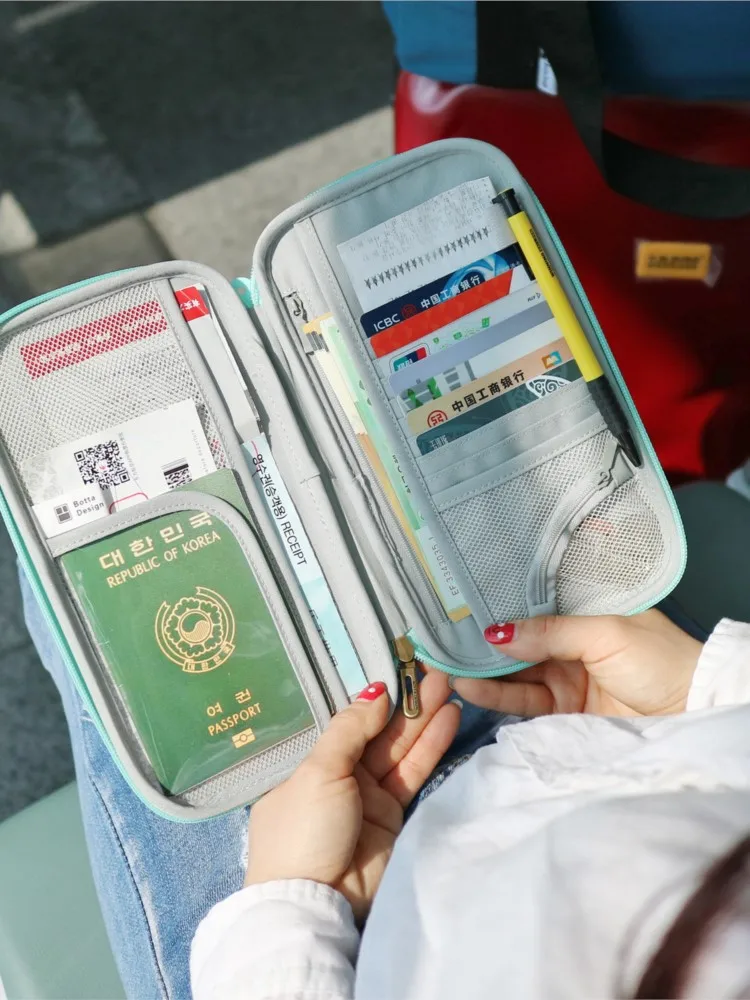 Business travel passport bag Large capacity hard case storage bag porte carte carteira card wallet