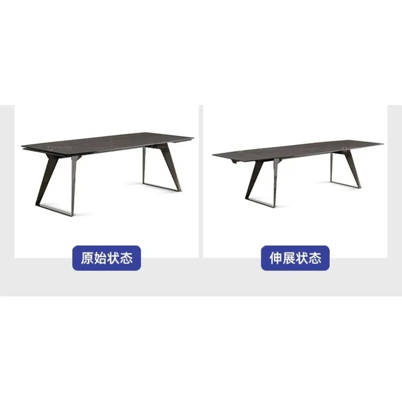 Mesa de jantar retangular retrátil moderna de alta qualidade para uso doméstico e cadeiras