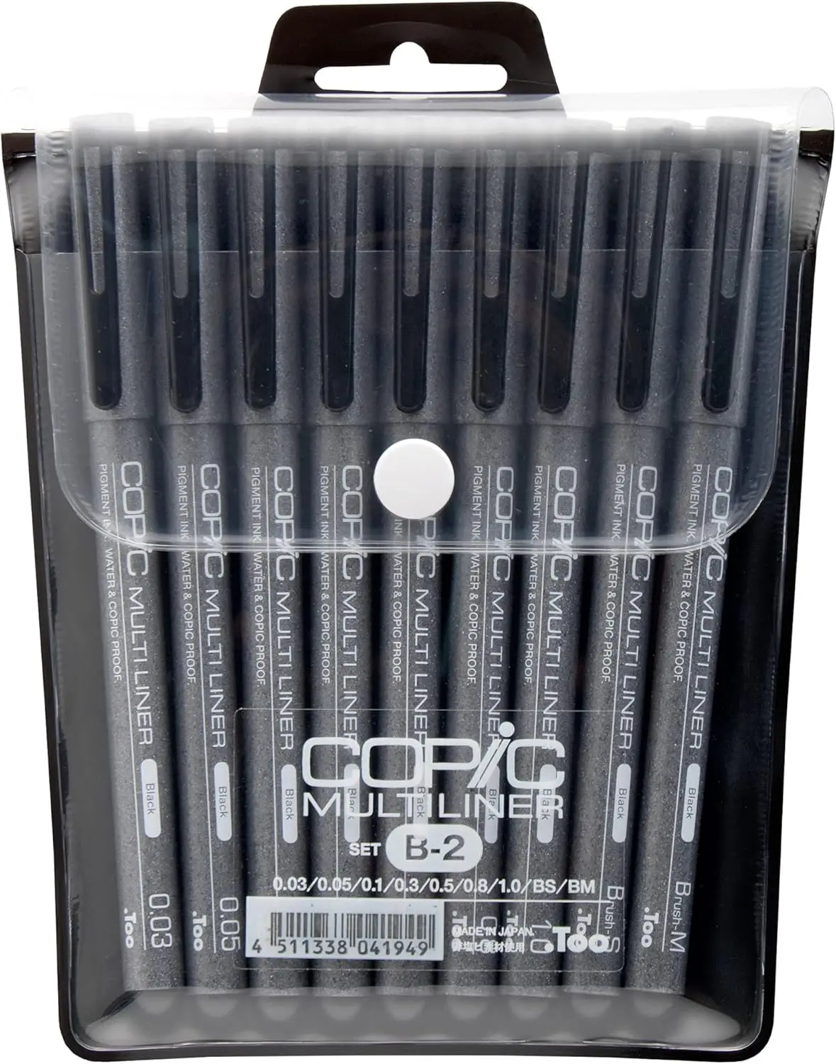 

9-Piece Black Inking Pen Set with Waterproof Pigment Ink for Art and Crafting
