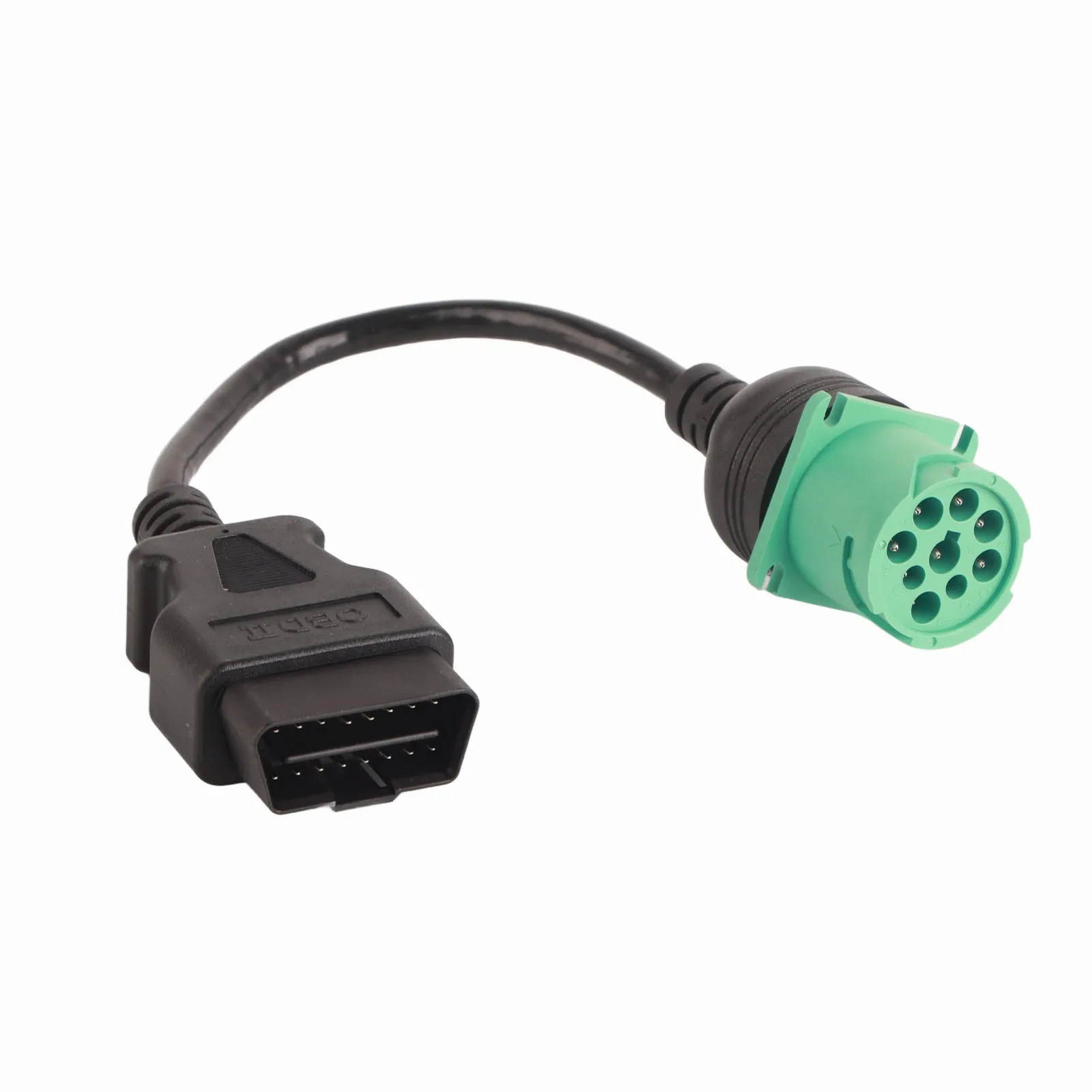 9 Pin Male Head to 16 Pin OBD2 Truck Diagnostic Scanner Cable Adapter for Cummins Diesel Engine