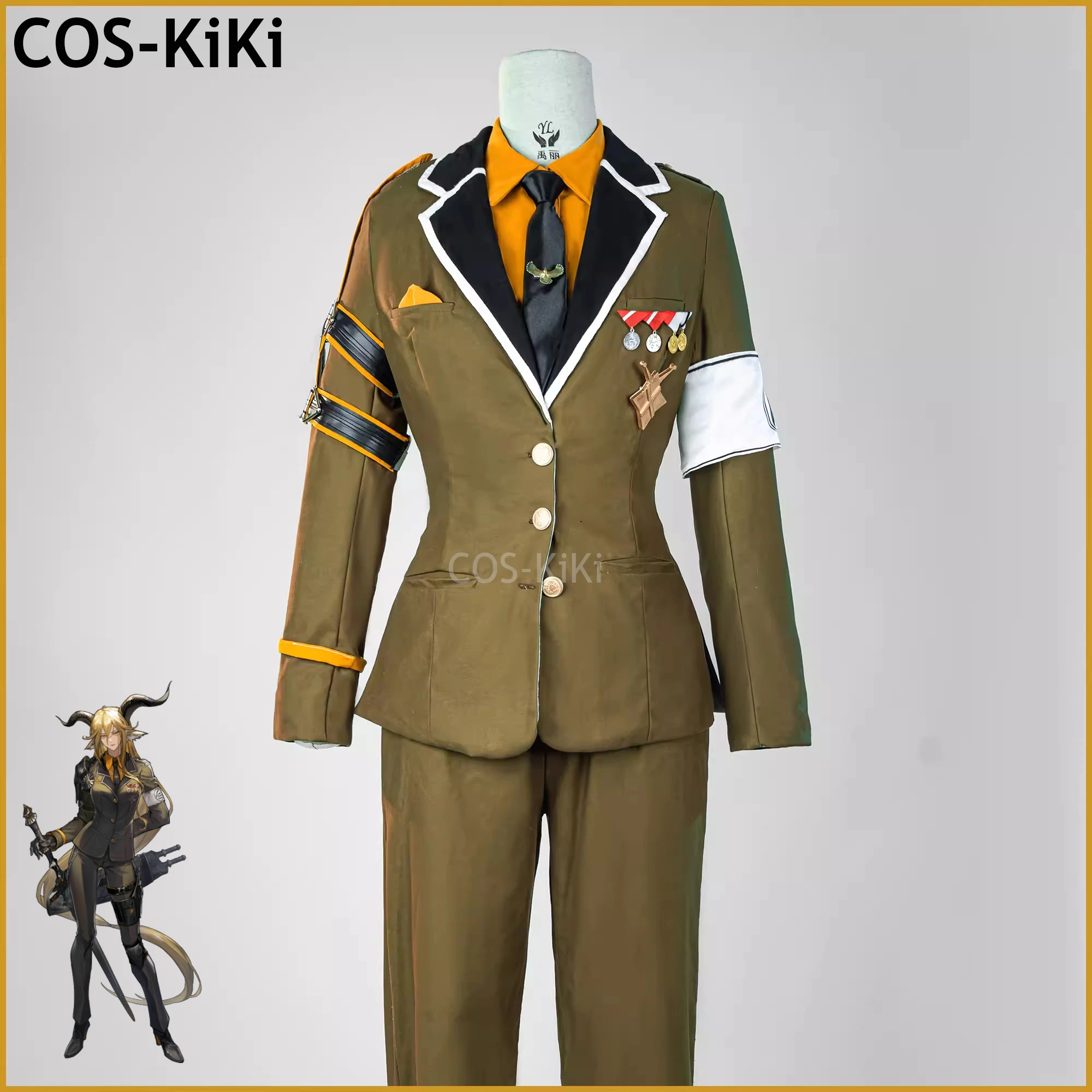 COS-KiKi Arknights Degenbrecher Game Suit Cool Handsome Uniform Cosplay Costume Halloween Carnival Party Role Play Outfit Men