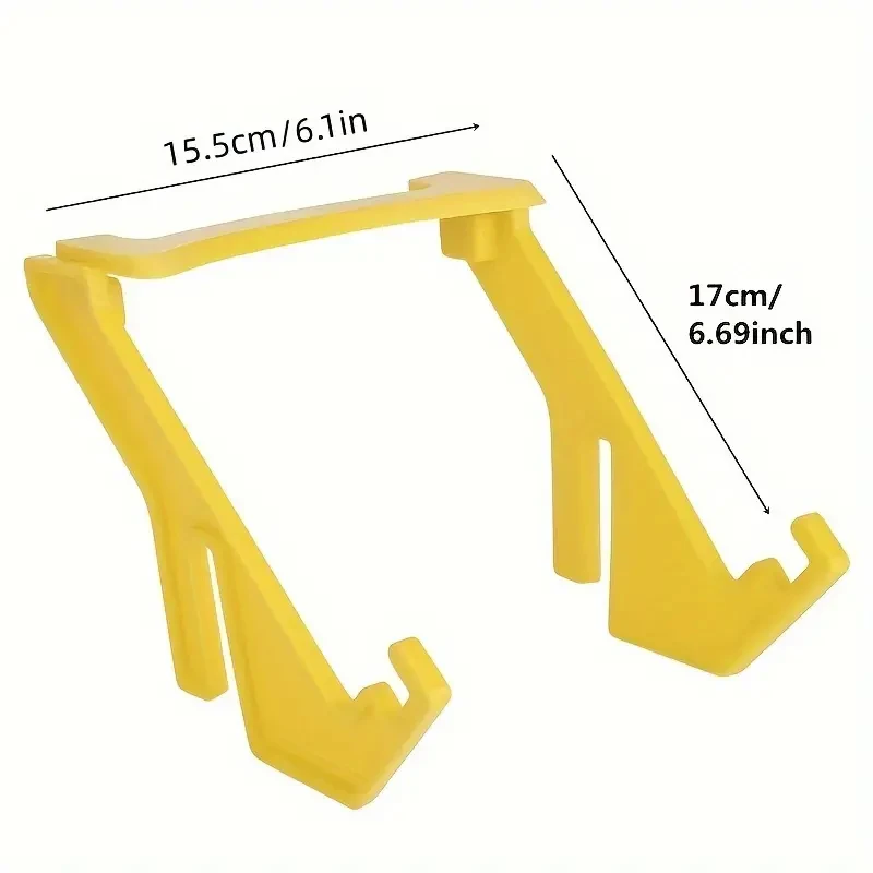 Yellow plastic honey bucket holder, honey bucket holder, honey bucket holder, honey bucket holder, beekeeping utensils