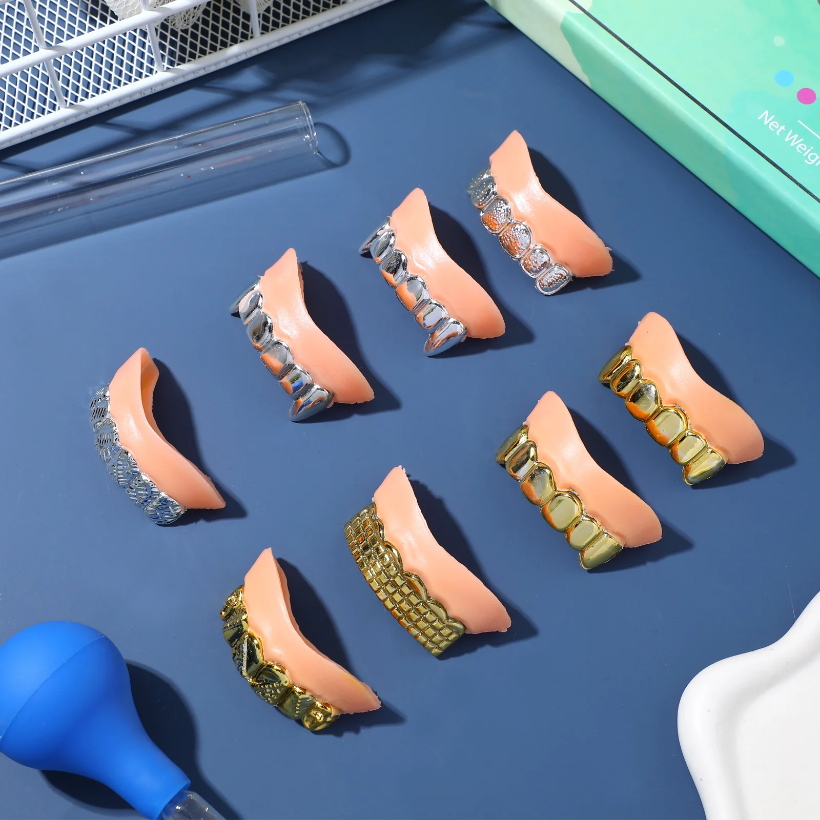 

8pcs Halloween Fake 8 Styles False Teeth For Adults, Funny Zombie Plating Teeth Props Party Costumes Trick Or Treat Gift