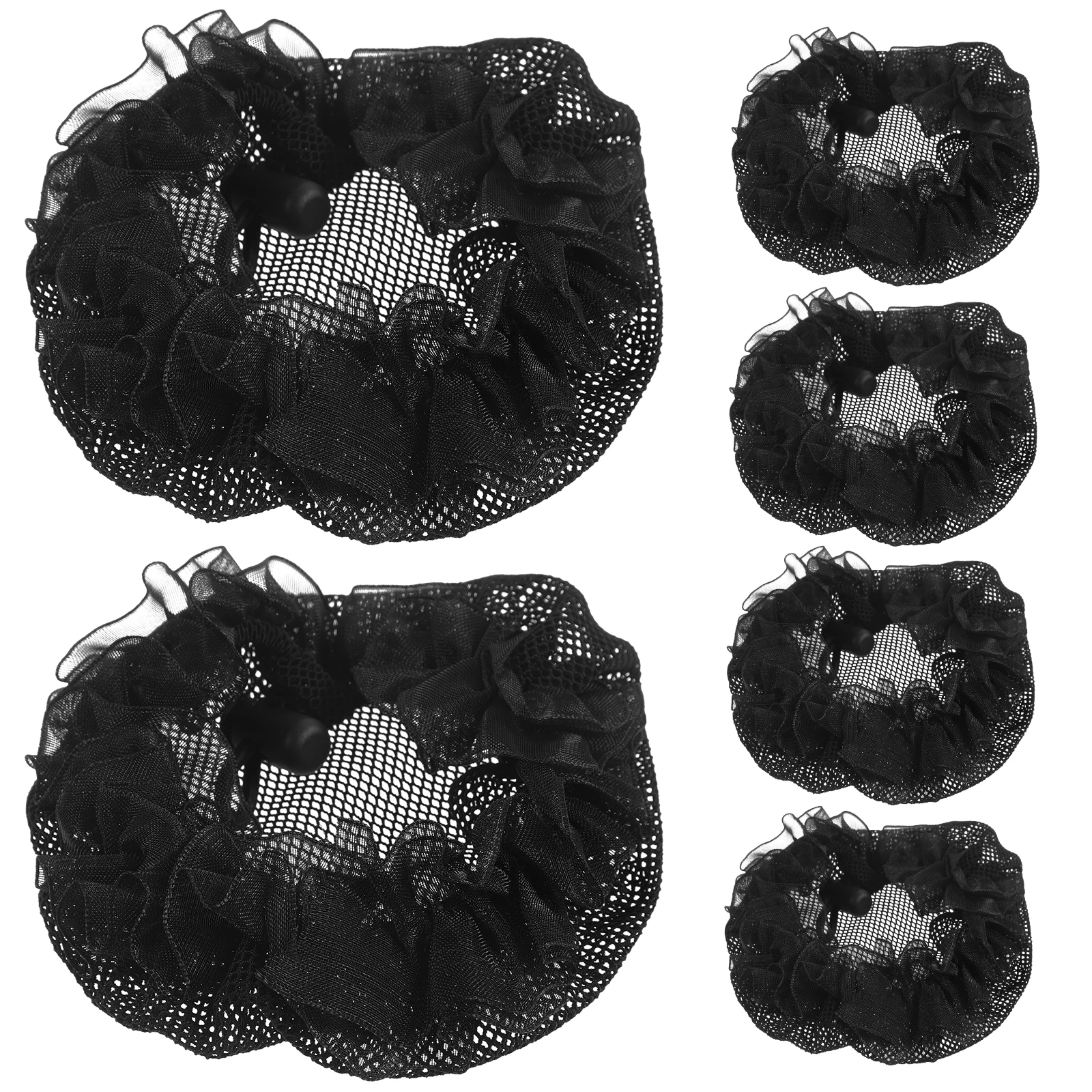 

6 Pcs Elasticity Launch Network Child Hair Nets for Women Ballet Cloth Reusable