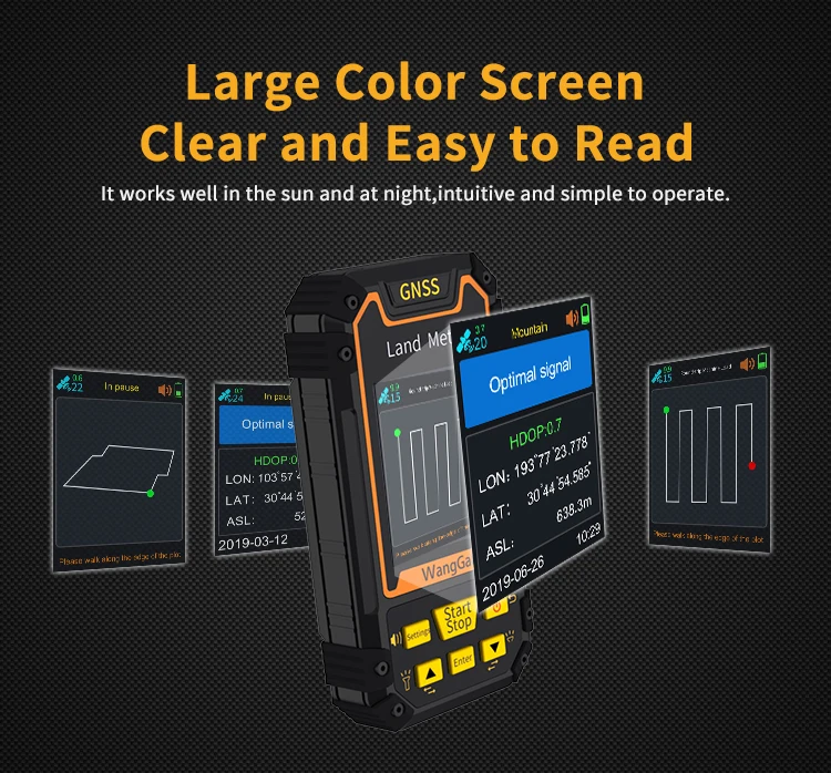 Imagem -03 - Color Screen Gps Land Meter Surveying Machine Receptor Gnss Profissional Medição de Área Wanggan-s4