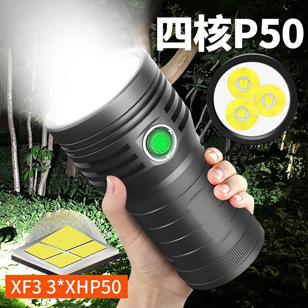 

P50 Multifunction Torch LED High-power Flashlight Outdoor Lighting USB Rechargeable Aluminum Alloy Strong Lamp Emergency Camping