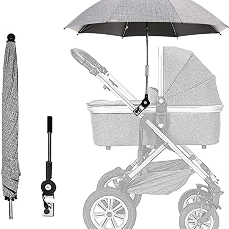 

Stroller Umbrella With Clamp 360 Degree Adjustable UV Protection Stroller Universal Umbrella Sunshade For Baby Pram