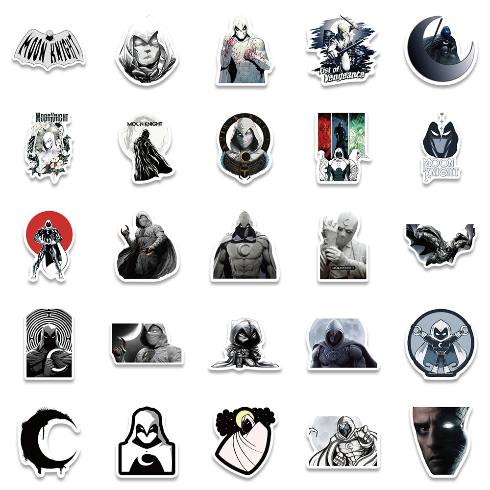 10/30/50pcs Disney Marvel Superhero Moon Knight Movie Anime Stickers Laptop Skateboard Luggage Car Cool Sticker Decal Kid Toy