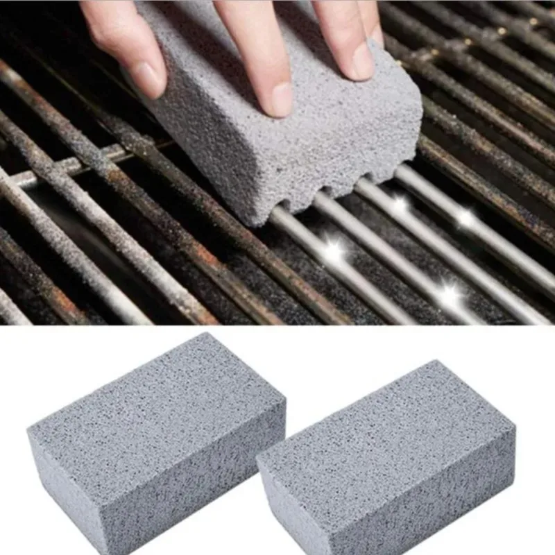 BBQ Grill Cleaning Brush Brick Block Barbecue Cleaning Stone Pumice Brick For Barbecue Rack Outdoor Kitchen BBQ Tools Mangal