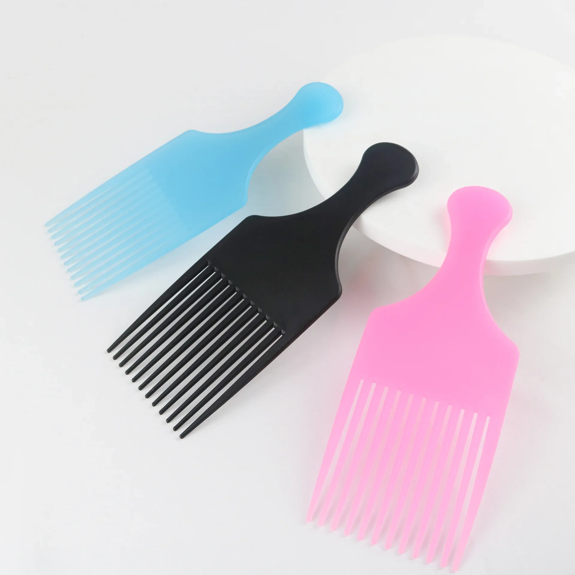 ABS Retro Pompadour Pick Combs, Black Blue Pink Hair Combs for Men's Faux Hawk Styling