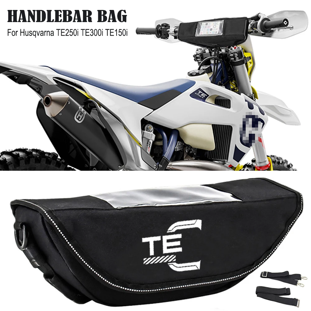 Motorcycle Handlebar bag waterproof handlebar travel navigation bag For Husqvarna TE250i TE300i TE150i