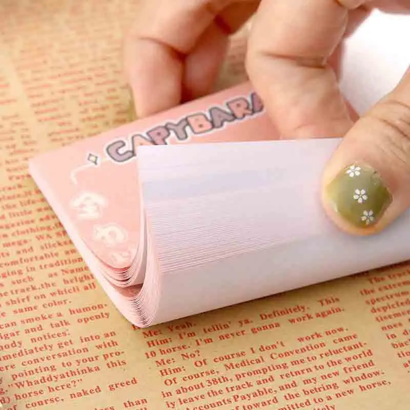 12 Pcs Capybara Notes N Times Stickers High-value Note Books Memo Pads Message Student Stationery