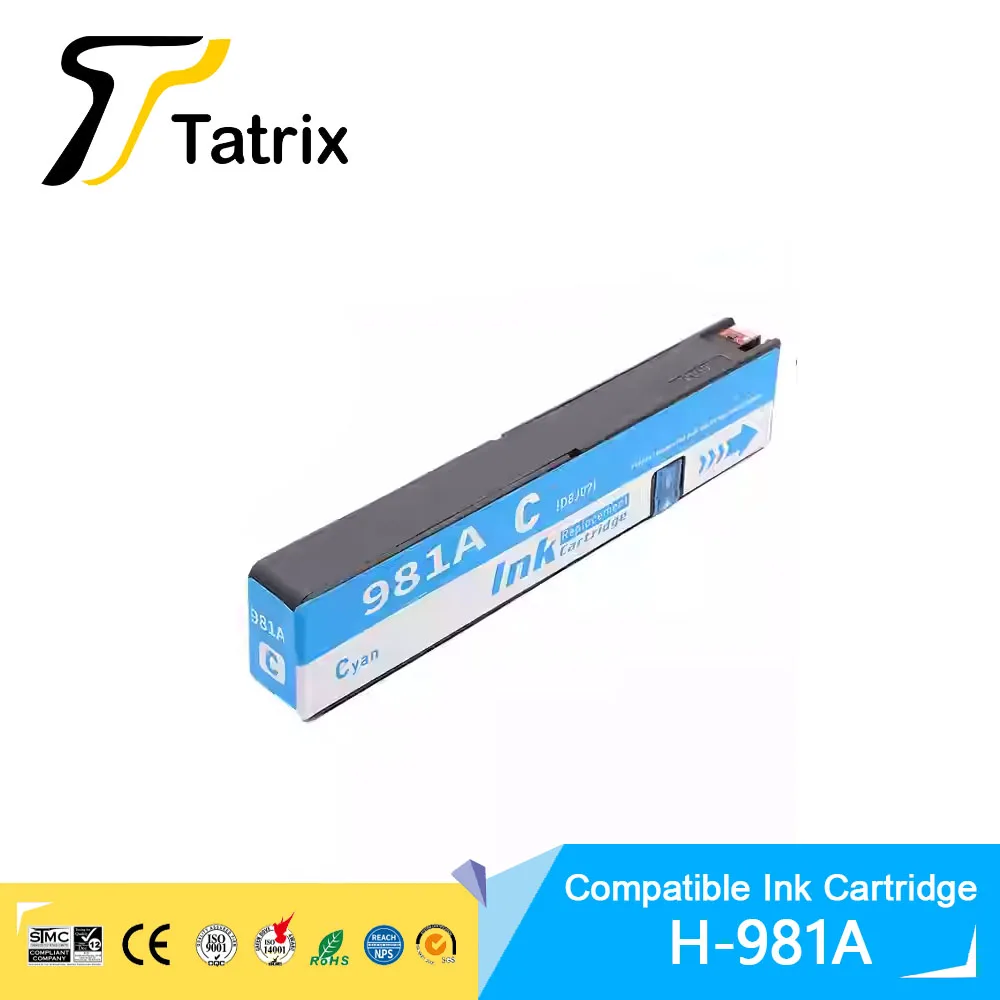 خرطوشة حبر متوافقة مع الألوان المتميزة HP 981 981A من Tatrix لـ HP PageWide 556xh/dn/ MFP 586dn/f/z/MFP E58650dn/ MFP E55650