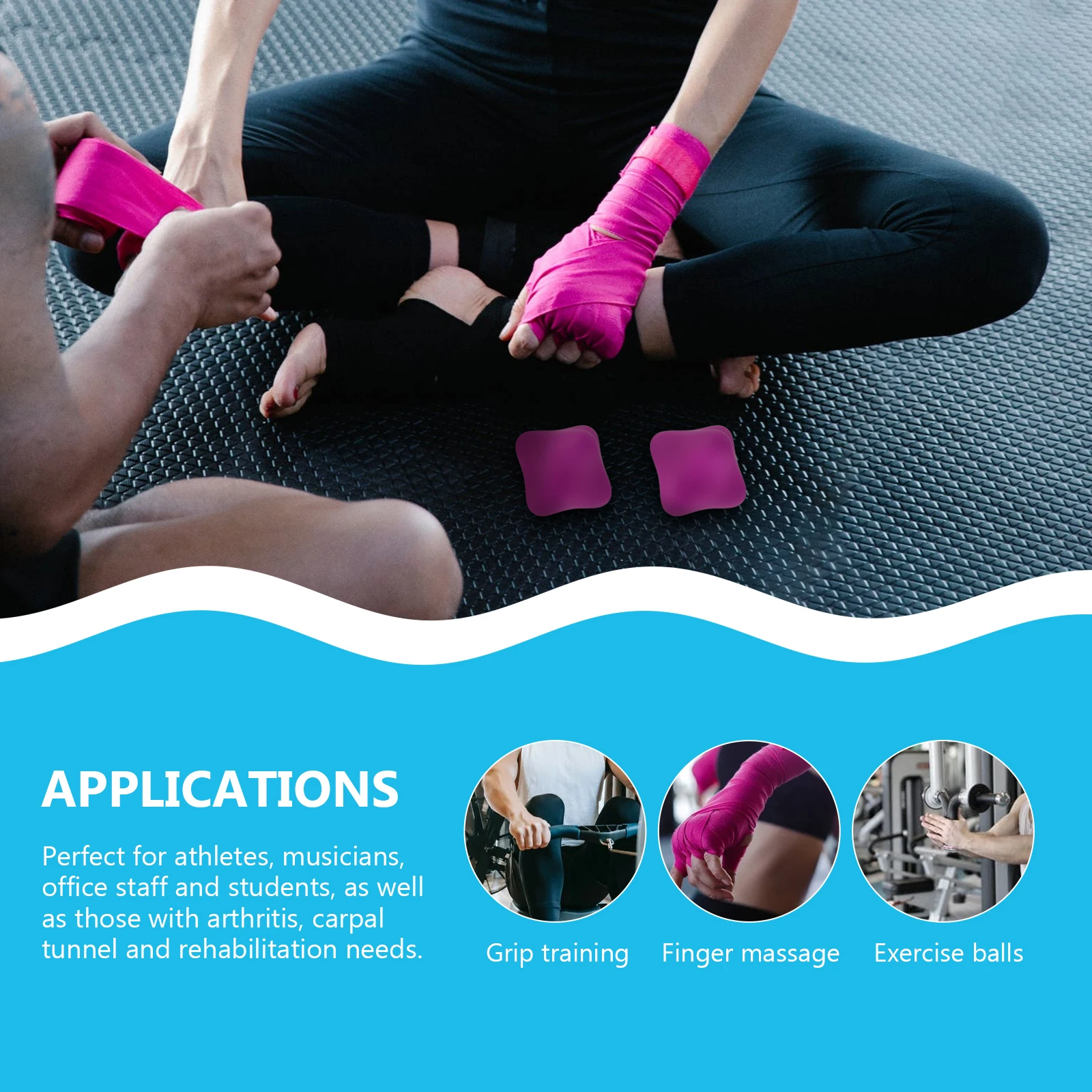 

Grip Ball Finger Trainer Hand Massage Balls Massager Exercise Palm Wrist for Fitness