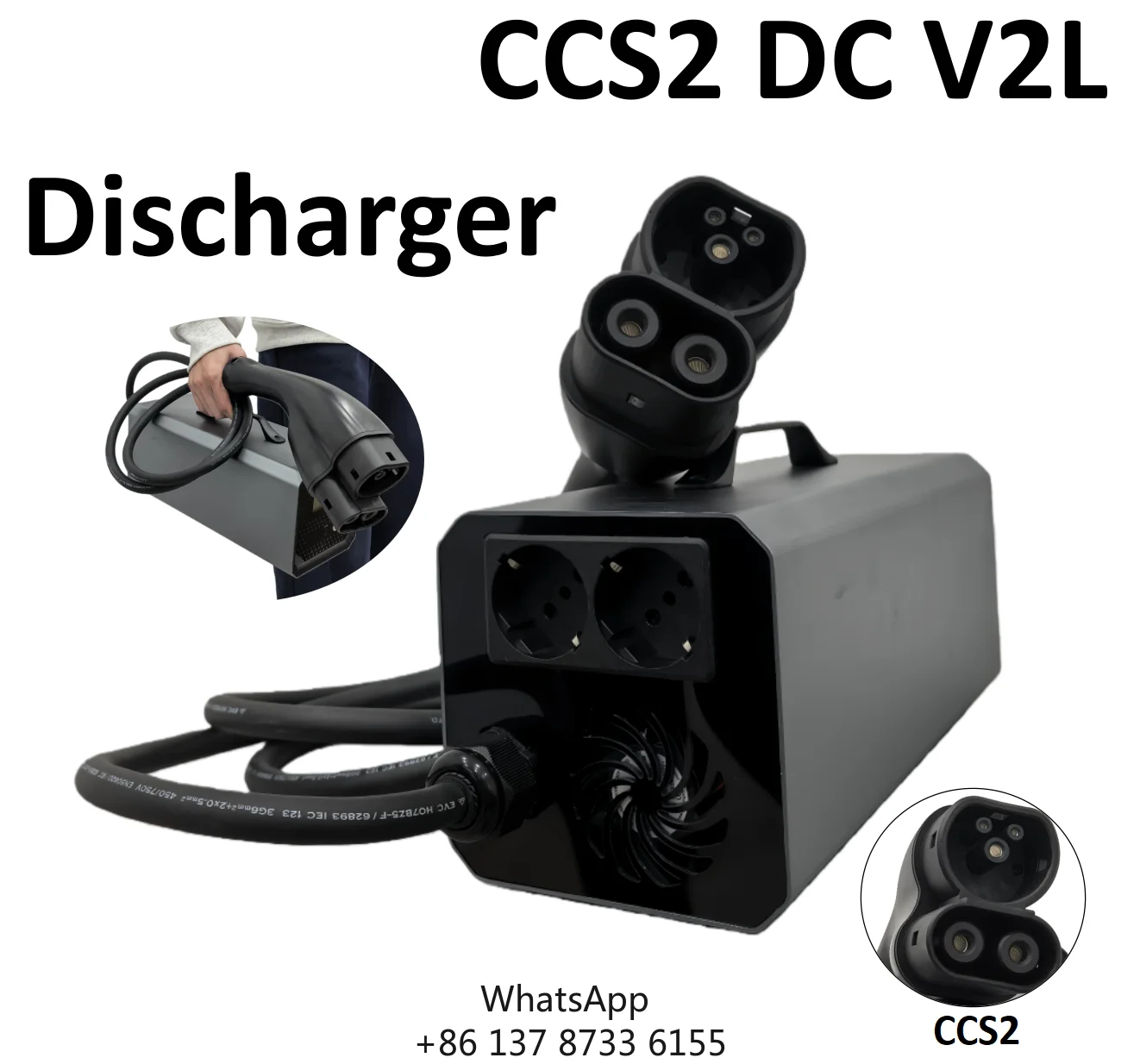

Longood LGV2L-001 Portable 5KW CCS2 DC V2L Inverter For Indoor&Outdoor Use New EV Discharger
