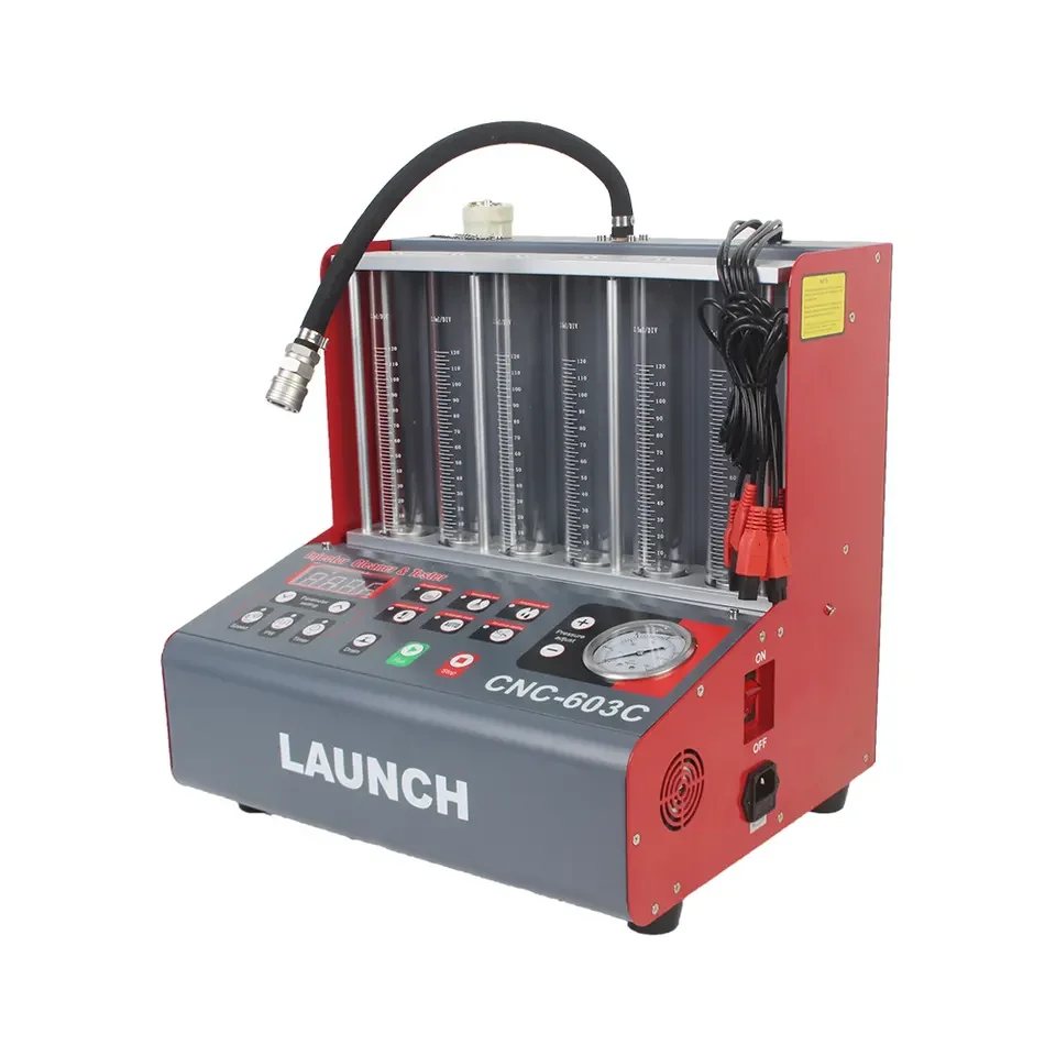 New Launch CNC-603C CNC603C Ultrasonic Fuel Injector Tester & Cleaner 6 Cylinders English Panel For Gasonline Car