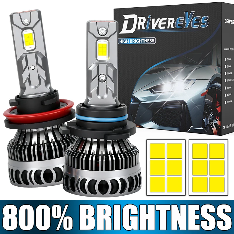

2x H4 H7 H11 LED Headlight Bulbs Canbus 7750 CSP H1 H8 H9 HB3 9005 HB4 9006 9012 HIR2 6000K Lighting Auto Car Light 12V Fog Lamp