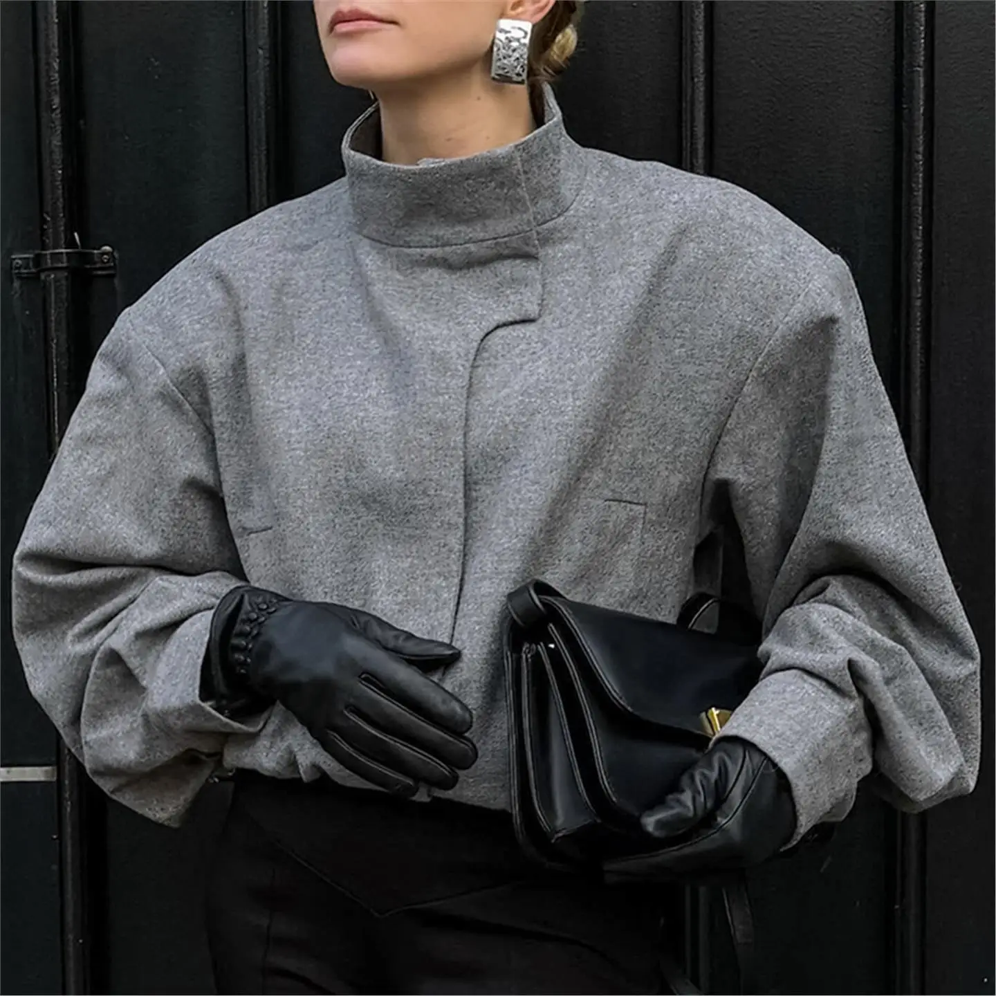 

Осень-зима, клетчатая куртка с воротником-стойкой, свободная верхняя одежда, пальто на молнии, женское пальто-камер, длинная верхняя одежда све, Thiened