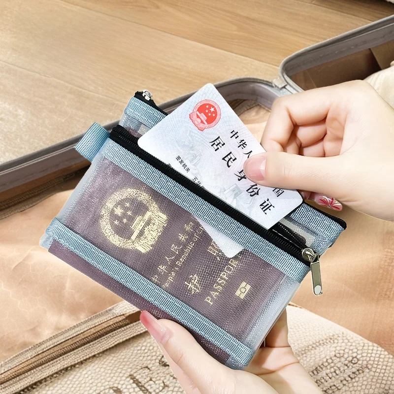 Bolsa de armazenamento de documentos de viagem, carteira portátil, porta-cartões, capa de proteção de identificação de passap...