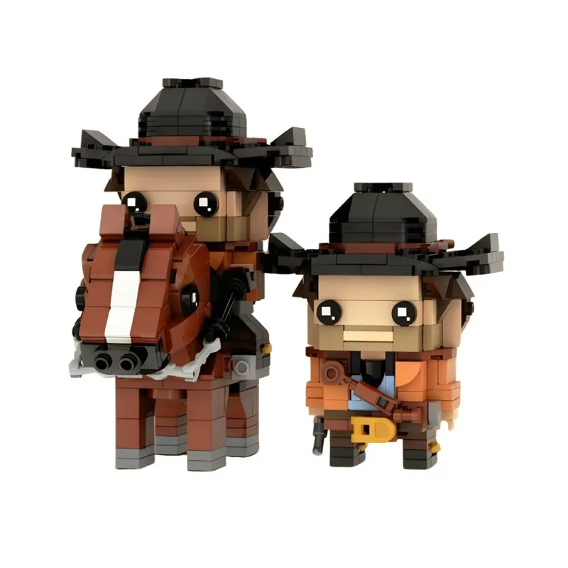 

MOC Wild West Cowboy Action Figure Building Blocks Video Game Character Construction Set Adults Fun Man Toys DIY Gift
