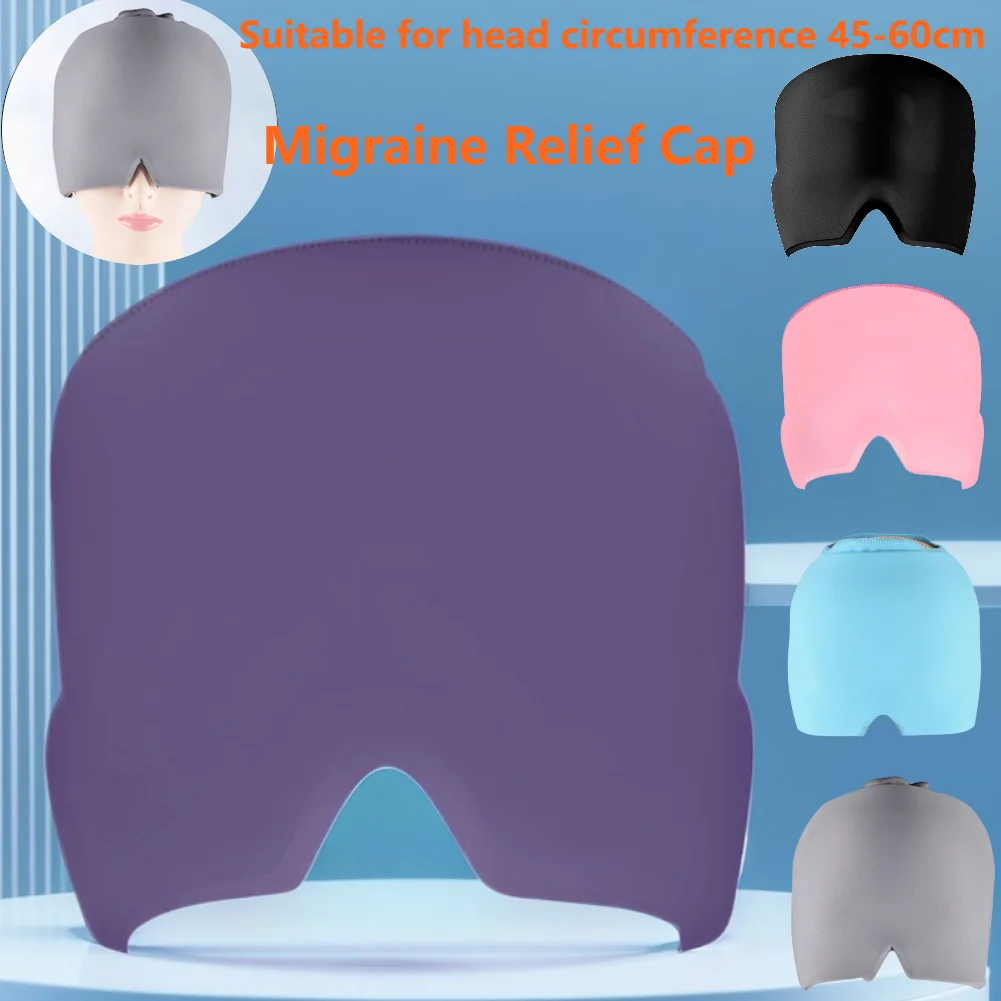 1Pcs Migraine Relief Cap headache hat Gel Hot Cold Therapy Ice Cap For Relieve Pain Ice Hat Eye Mask Stress Pressure Pain Relief